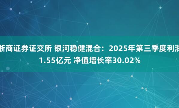 浙商证券证交所 银河稳健混合:2025年第三季度利润1.55亿元 净值增长率30.02%